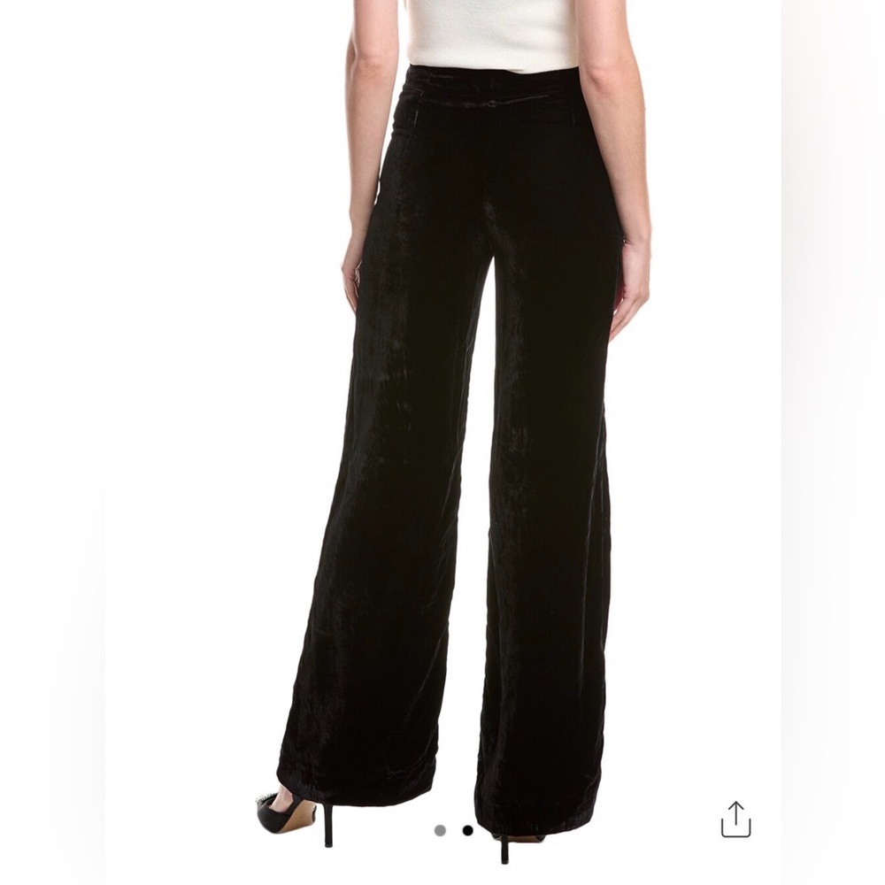Sandro Black Wide-Leg Velvet Pants - Picture 2 of 5